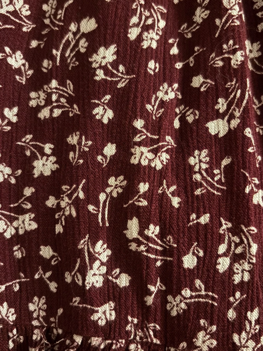 Abercrombie & Fitch Floral High Low Midi Dress L Burgundy White Tie Front Cutout - Picture 6 of 12